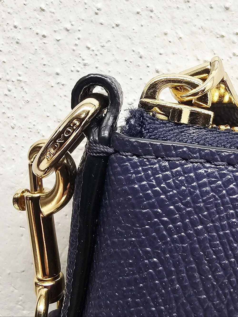 Coach Kitt Mesenger Crossbody Navy Blue Gold-Tone Hardware